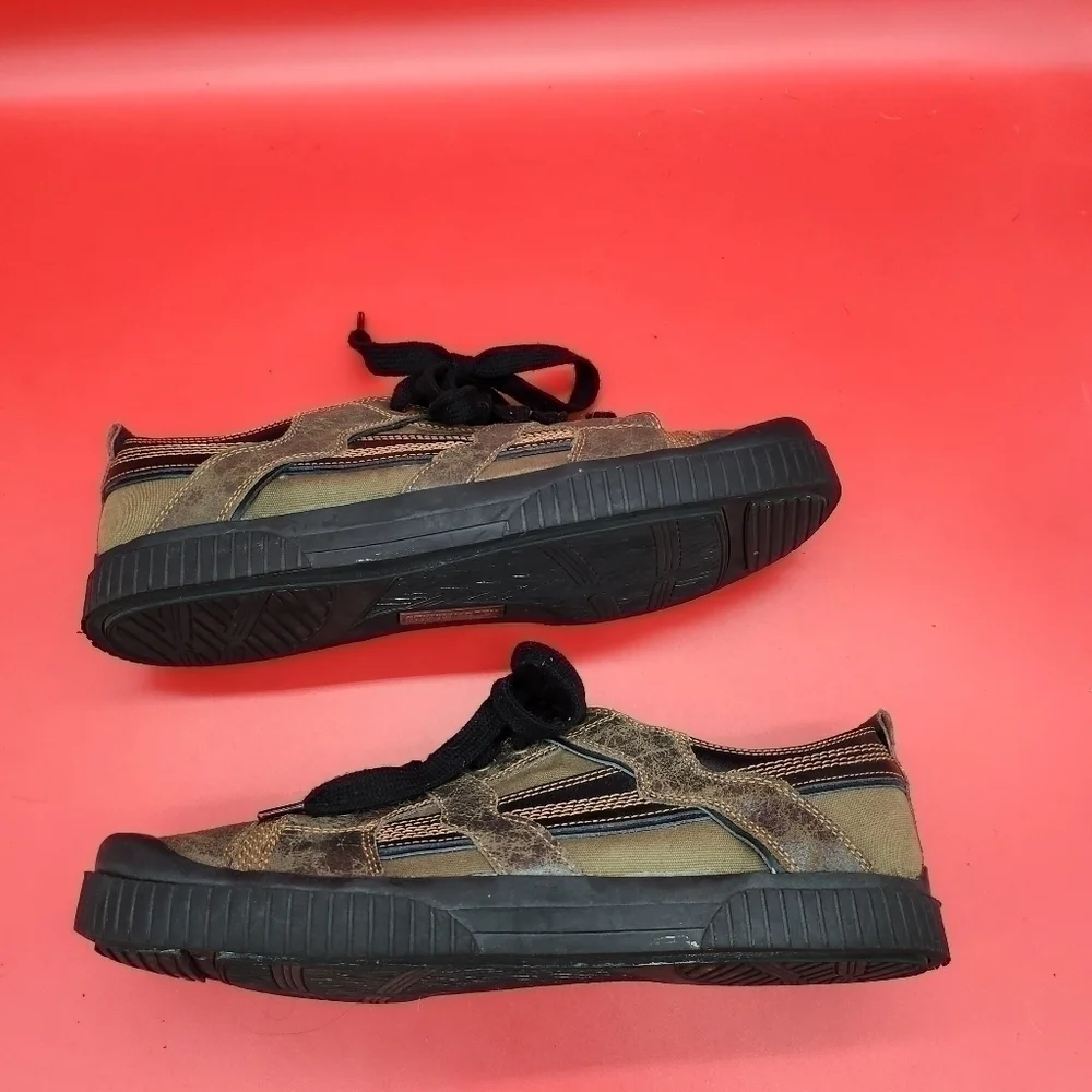 Steve Madden P-Freeze Olive Green Leather Men's Fashion Sneakers Size 11.5 Shoes